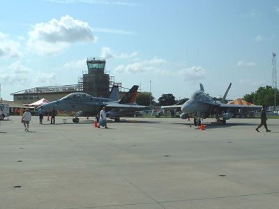 A couple of F-18s from different squadrons