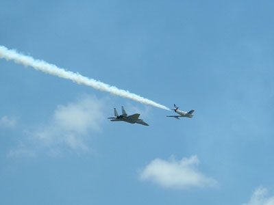 F-15E Eagle and F-82 Sabre